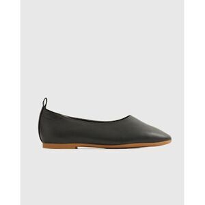 Quince Black Leather Ballet Flats